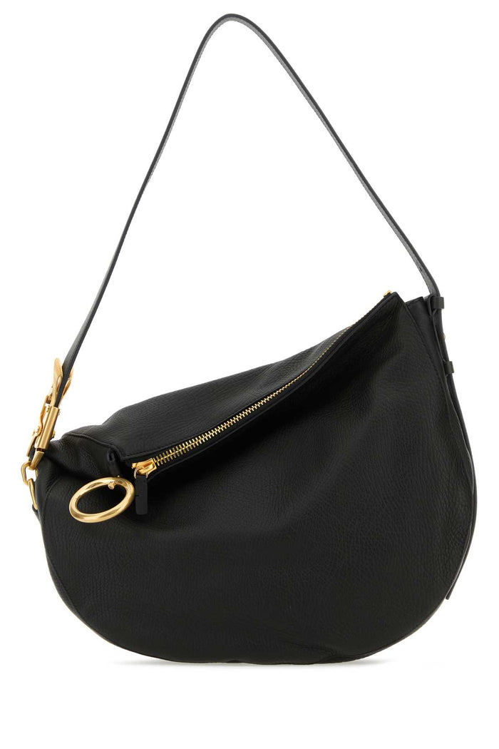 Black Leather Knight Medium Shoulder Bag Borse A Mano
