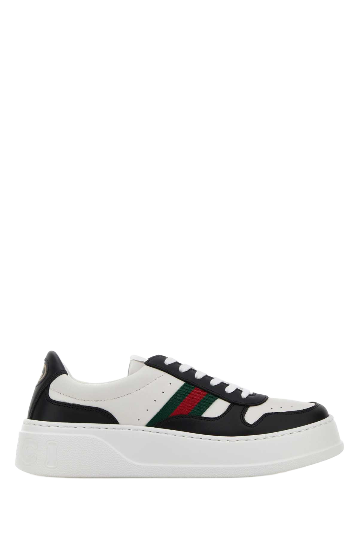 Two-Tone Leather Sneakers Blackgreatwhitvrv Calf Skin