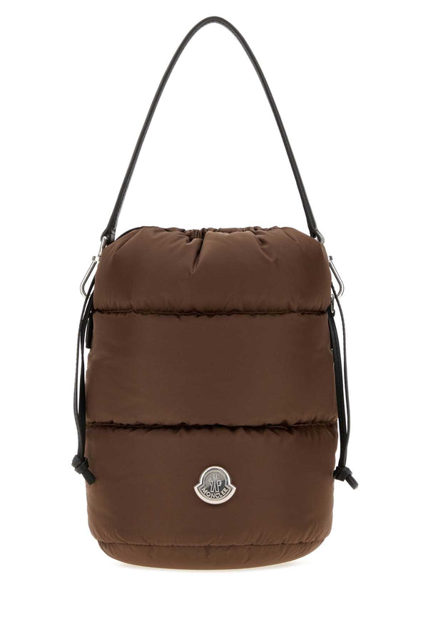Moncler Bucket Exterior: 100% Nylon bucket bag in brown