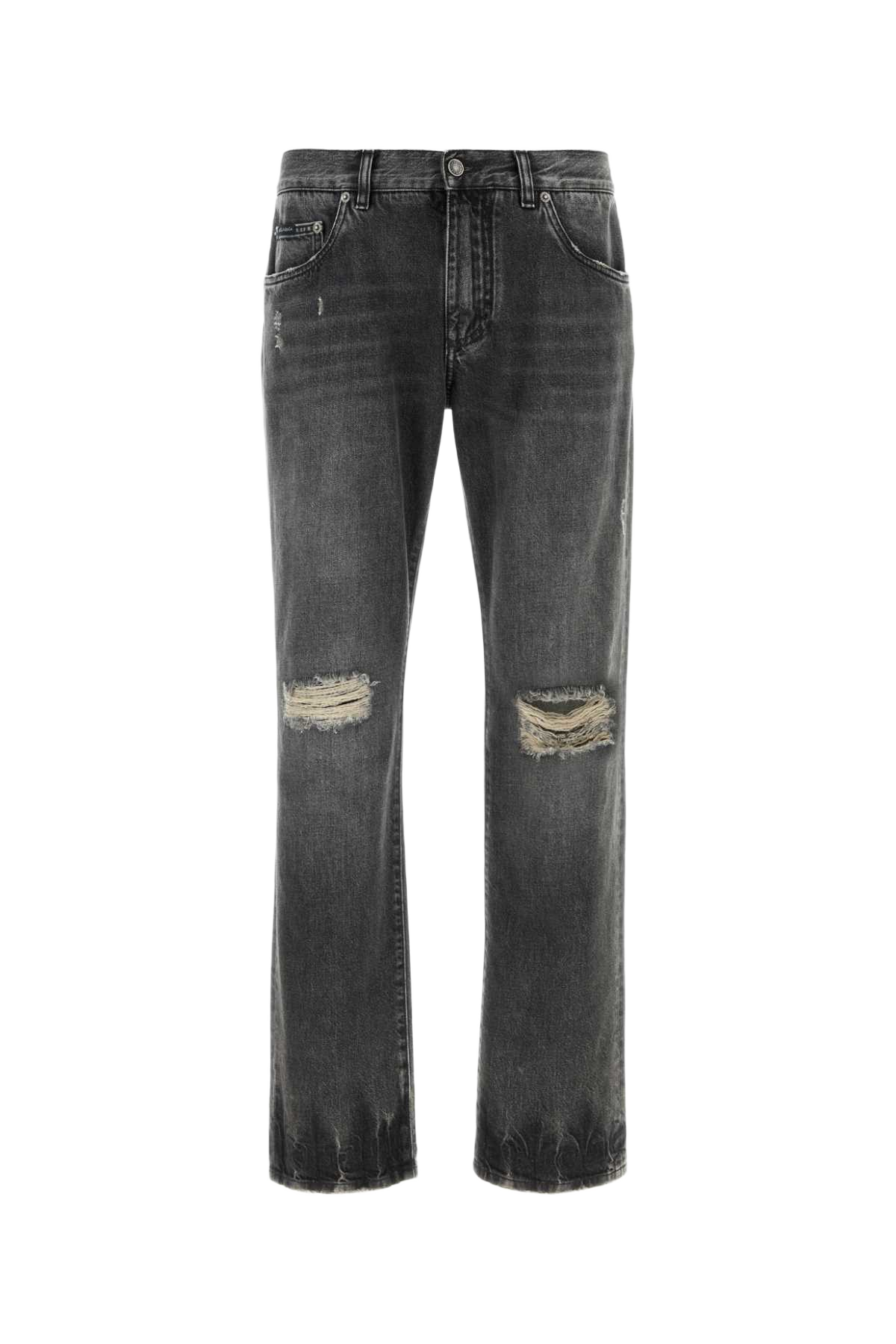 Black Denim Jeans Varianteabbinata Exterior: Cotton