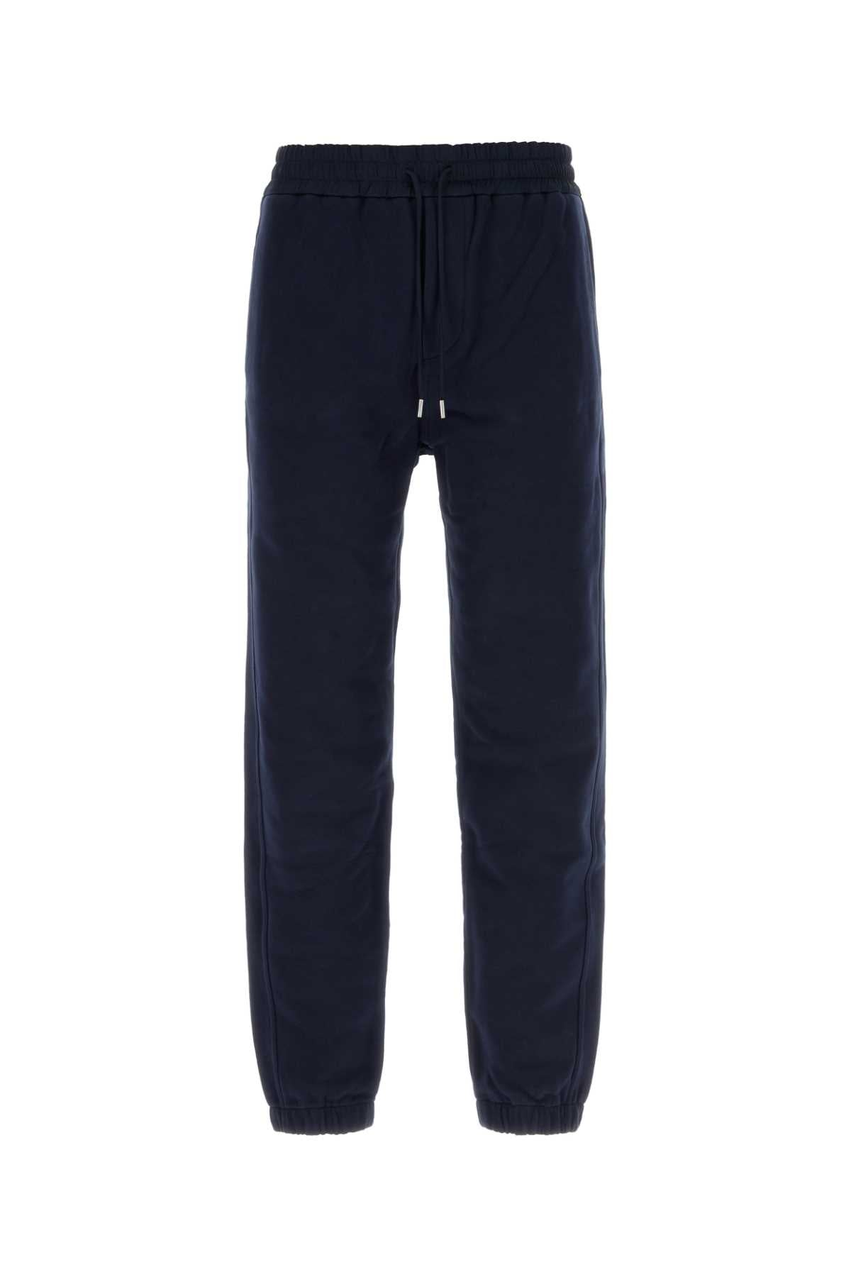 Dark Blue Cotton Joggers Marine Exterior: Pantaloni