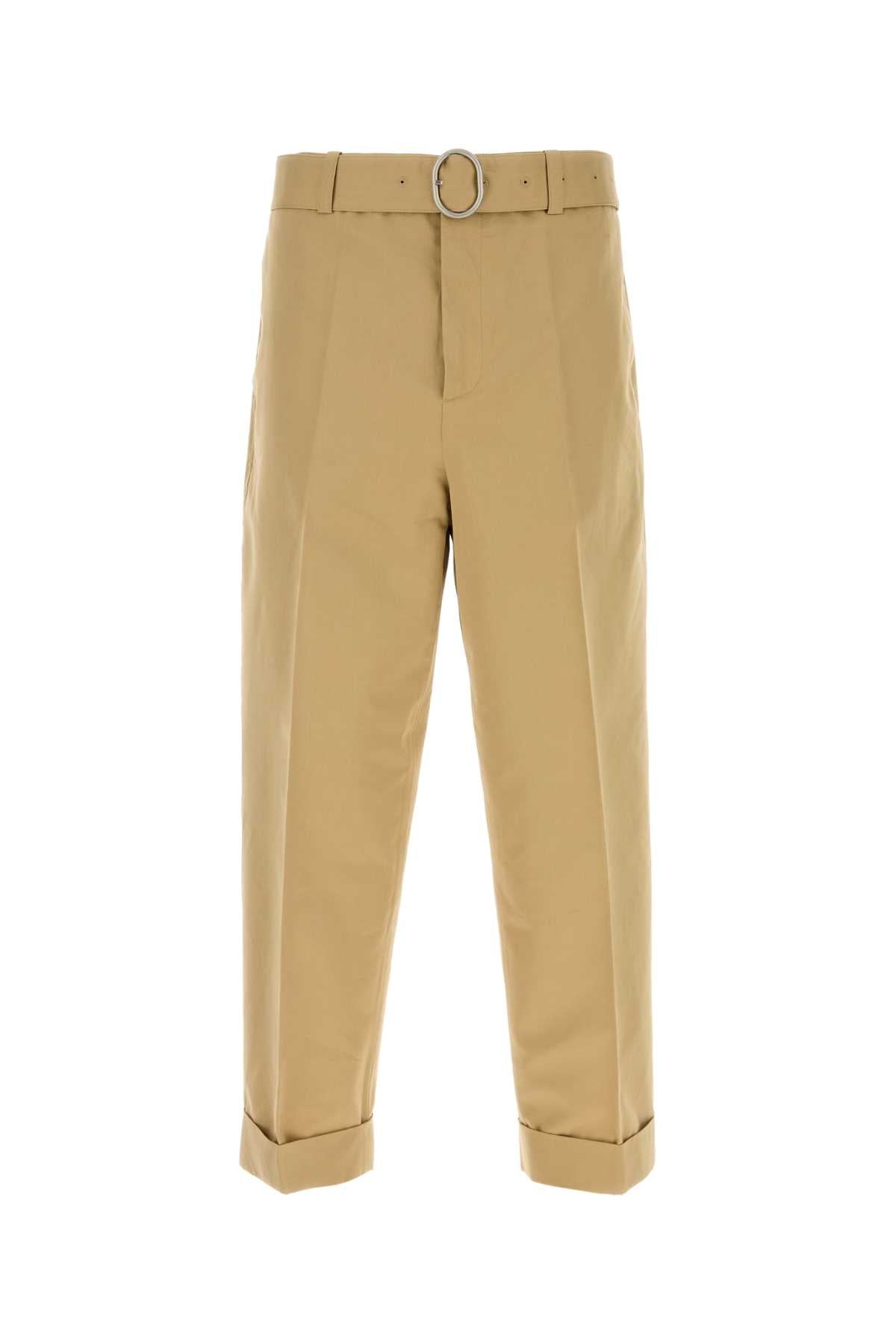 Beige Cotton Blend Pant 235 Exterior: Silk Pantaloni