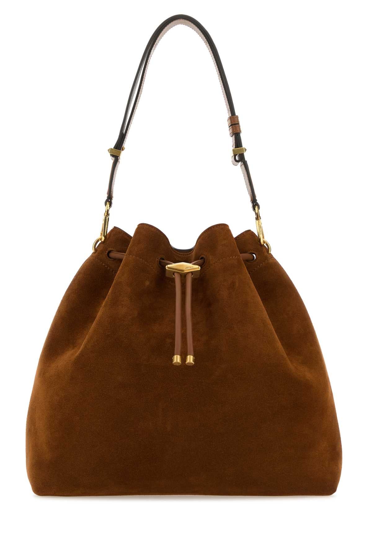 Caramel Suede Bon Bucket Bag Tangold Calf Brass Borse A Mano
