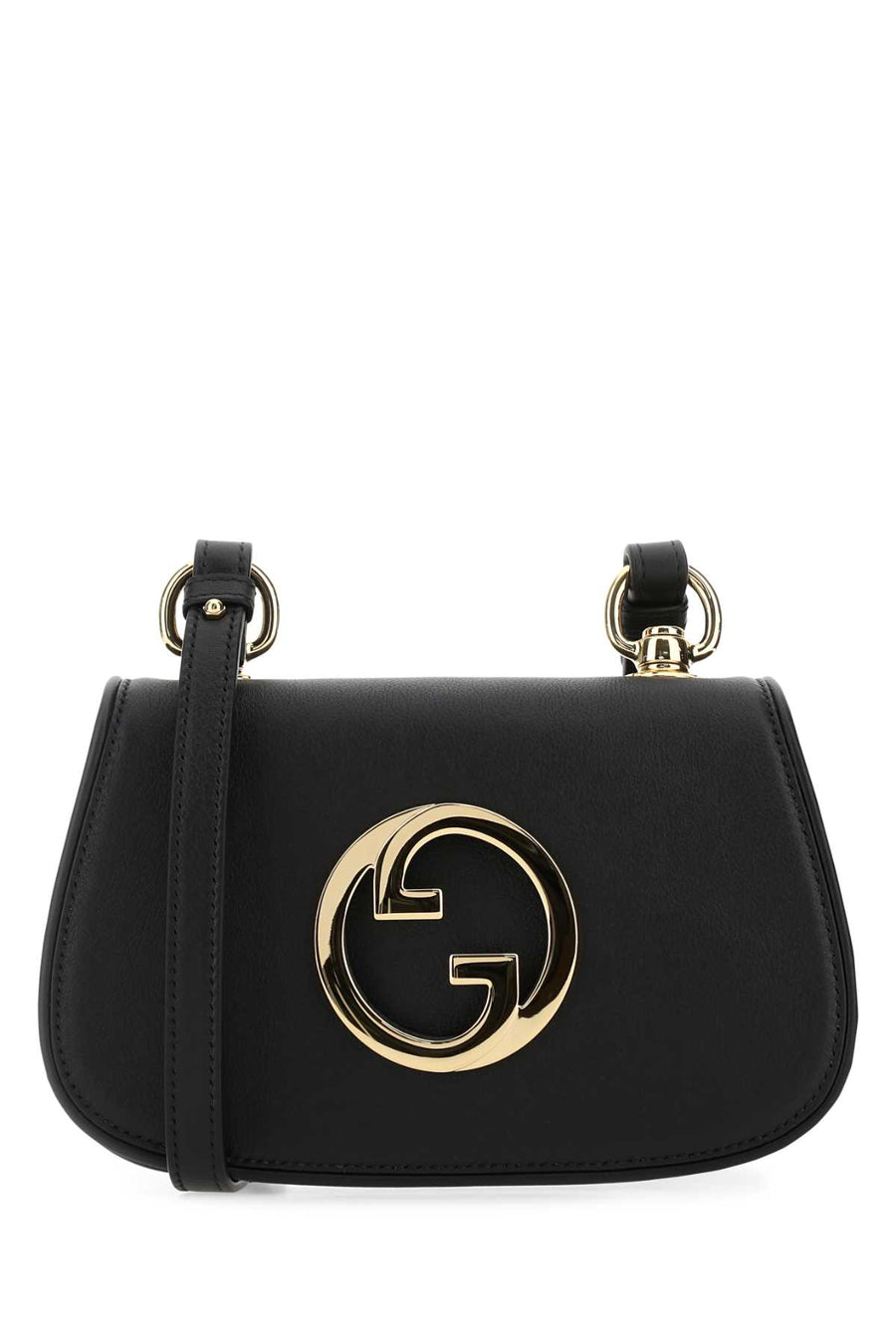 Gucci Exterior: 100% Leather; Lining: 100% Fabric; Finishing: Golden metal shoulder bag in black