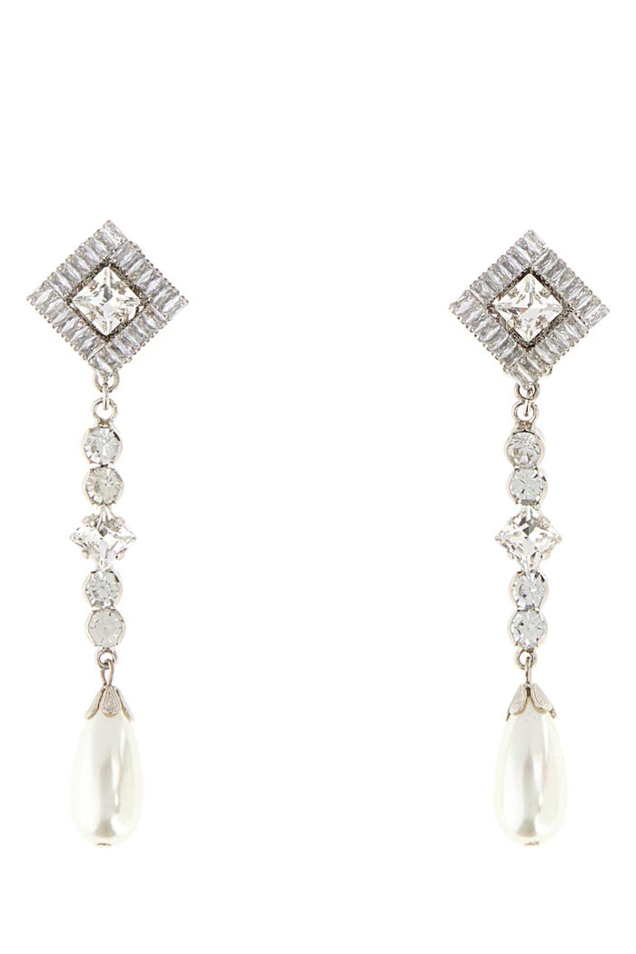 Embellished Metal Earrings Crysilver Orecchini