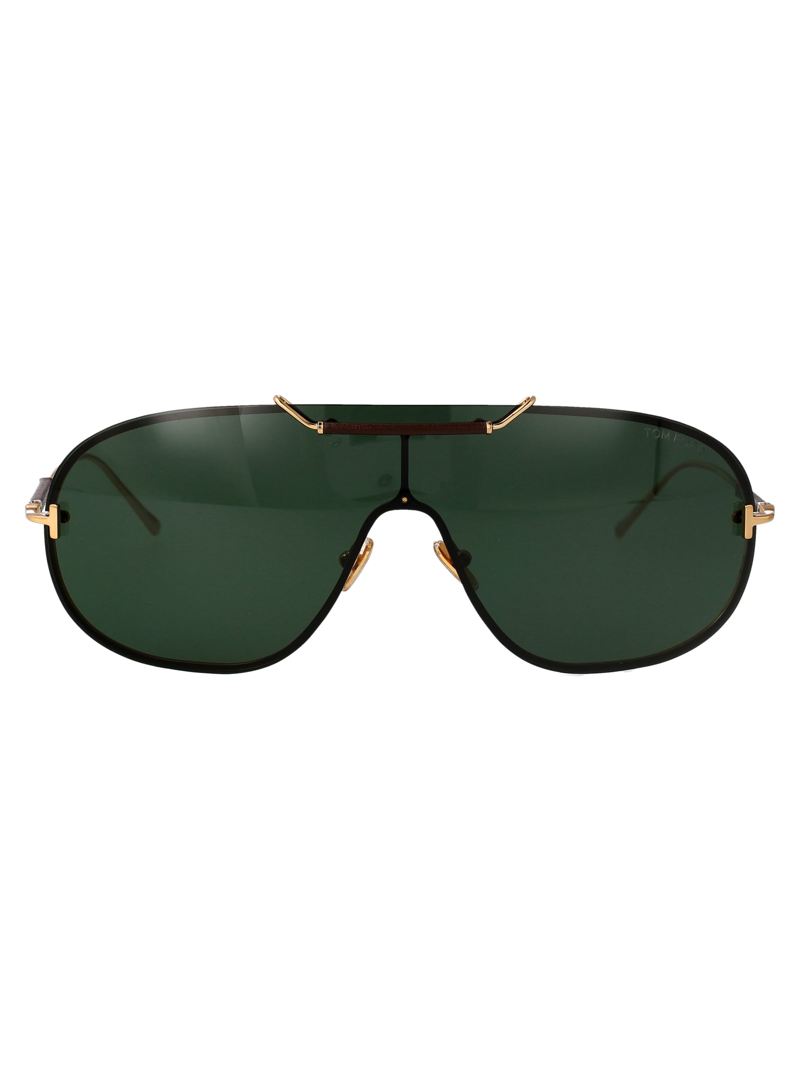 Ft1309 30n Oro Carico Lucido / Verde Metal Sunglasses