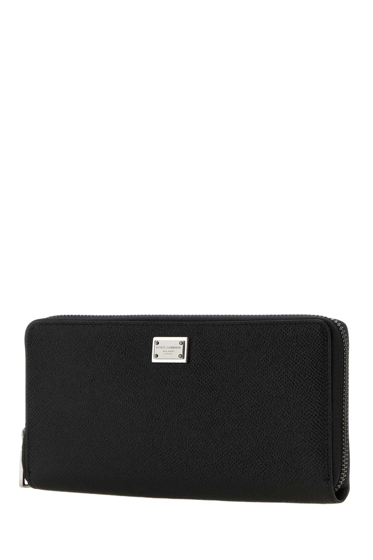 Black Leather Wallet Nero Portafogli