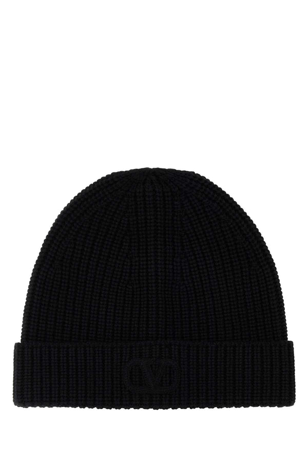 Valentino Garavani CUFFIA 100% Virgin wool beanie in black