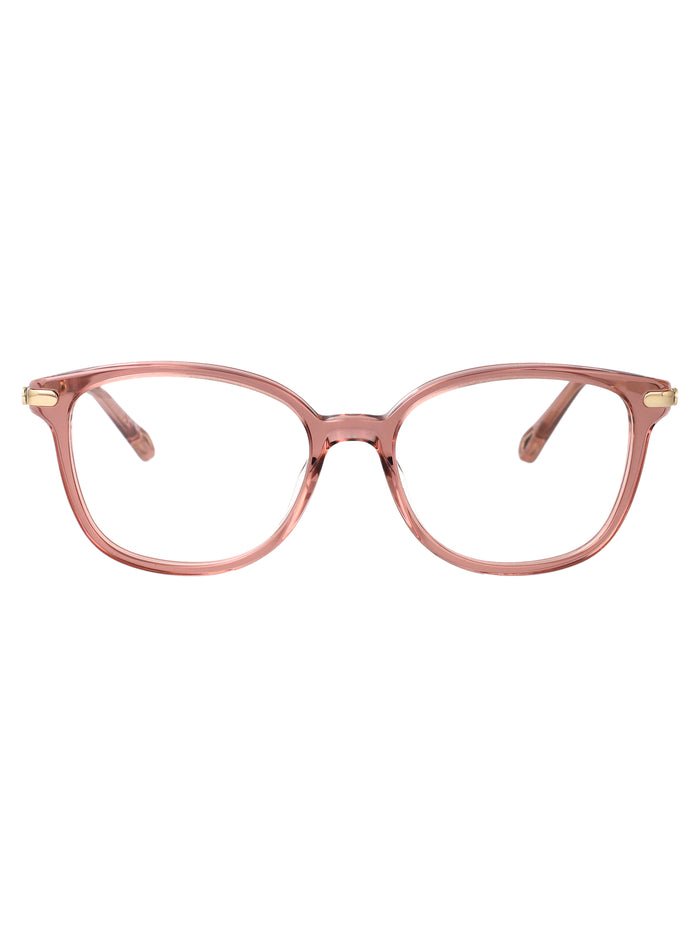 Ch0359o Pink-gold-transparent Acetate Optical