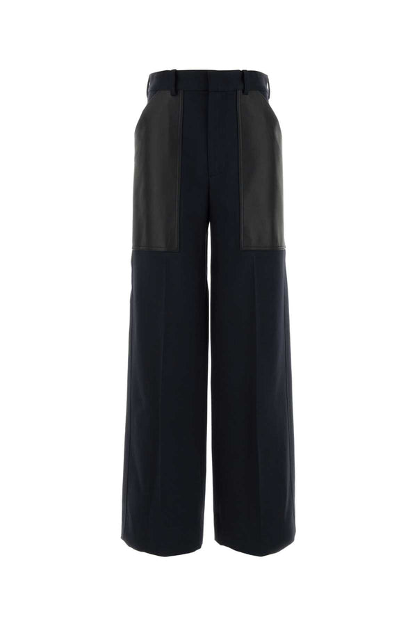 Bottega Veneta 50% Wool 50% Cotton trousers in navy