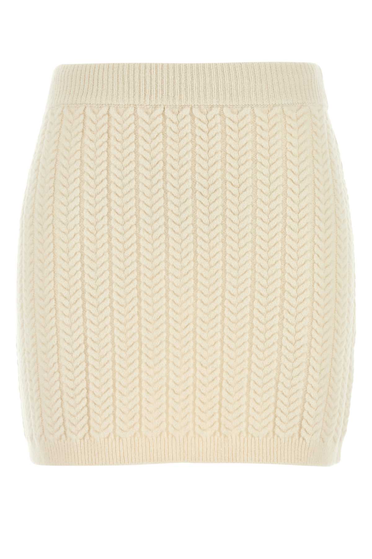 Ivory Wool Blend Earry1 Mini Skirt Bianco Avorio Exterior: Nylon Gonne