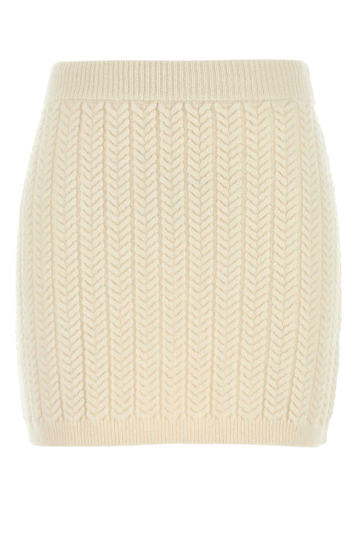 Ivory Wool Blend Earry1 Mini Skirt Bianco Avorio Exterior: Nylon Gonne
