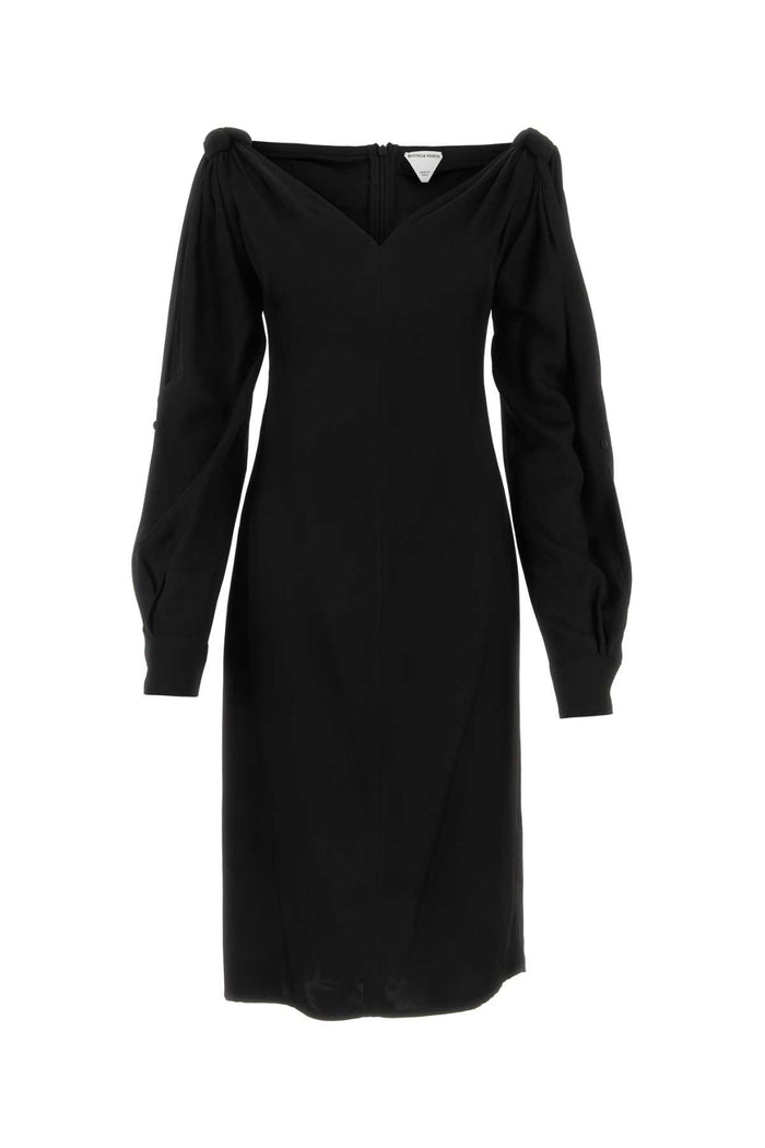 Black Viscose Dress Exterior: Abiti