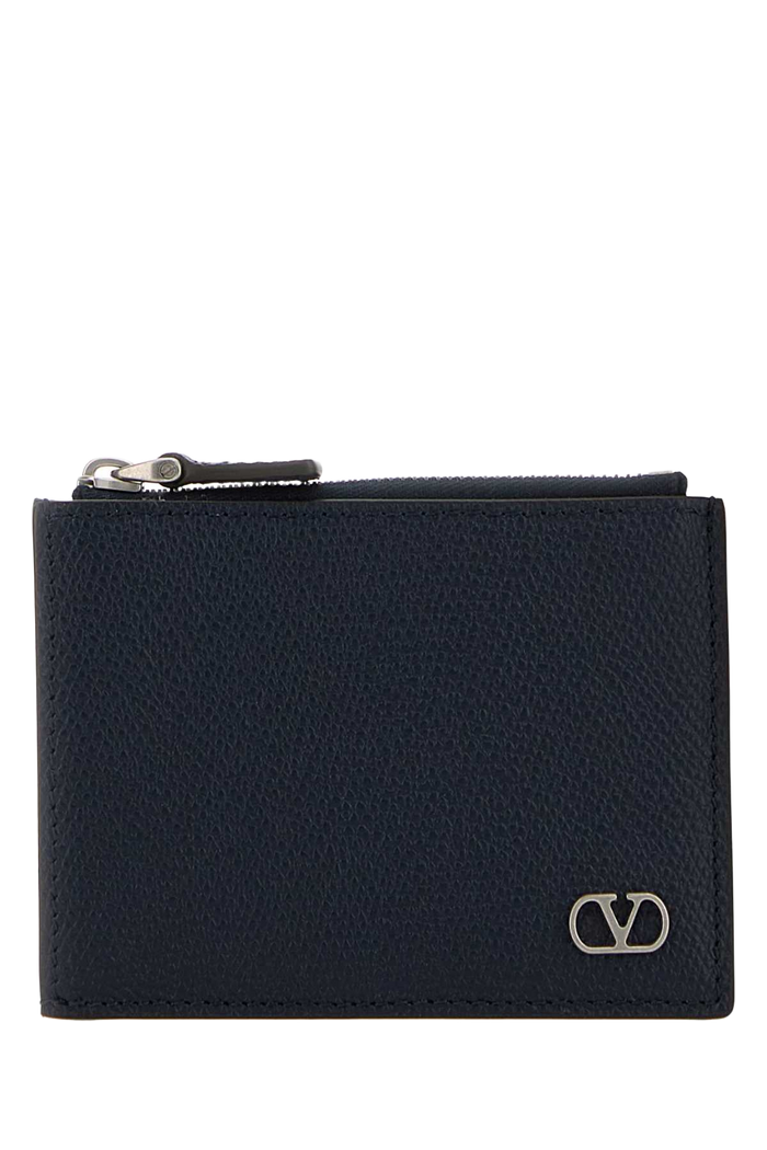 Midnight Blue Leather Coin Purse Marine Calf - Bos Taurus Portafogli