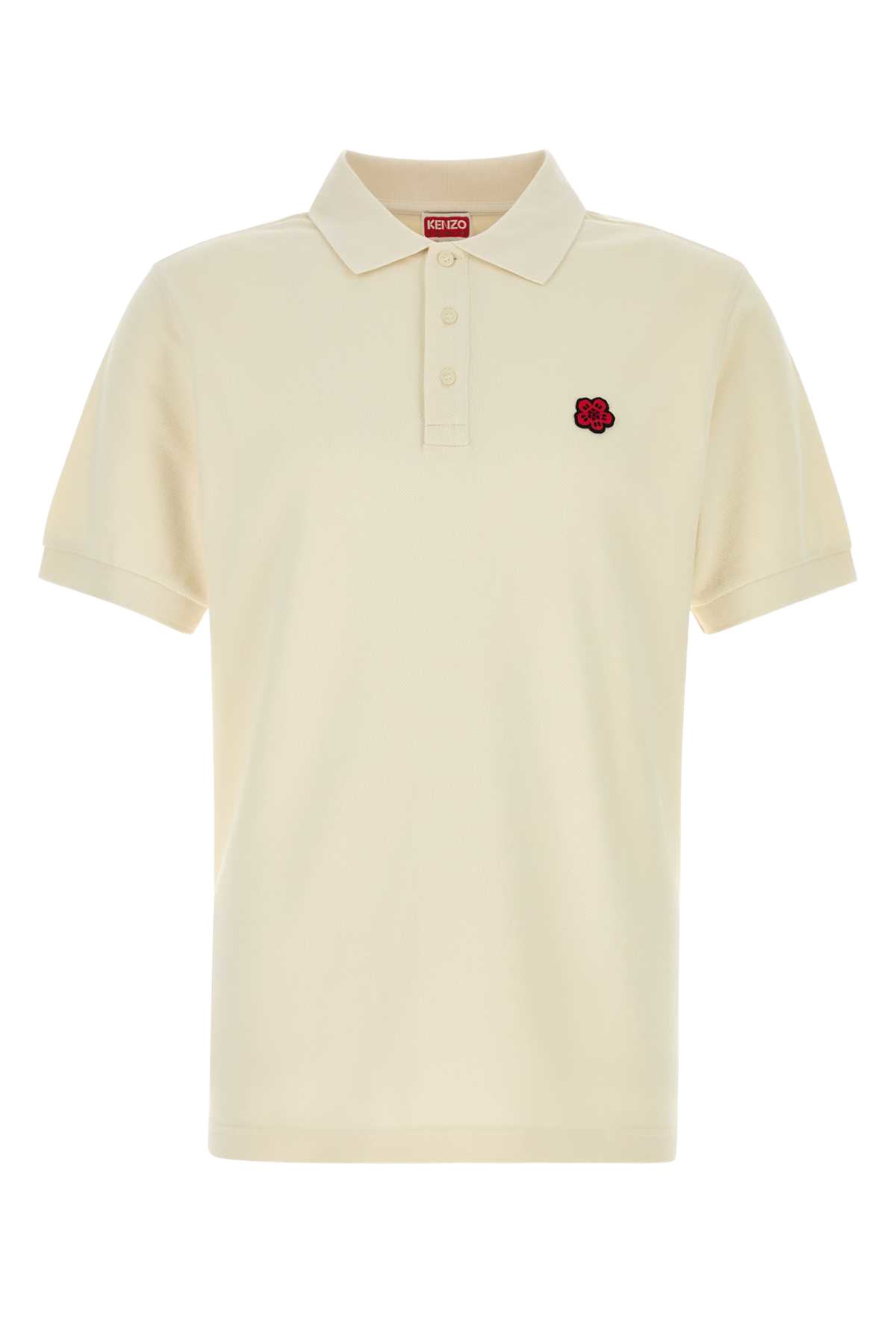 Ivory Piquet Polo Shirt Ecru Exterior: Cotton