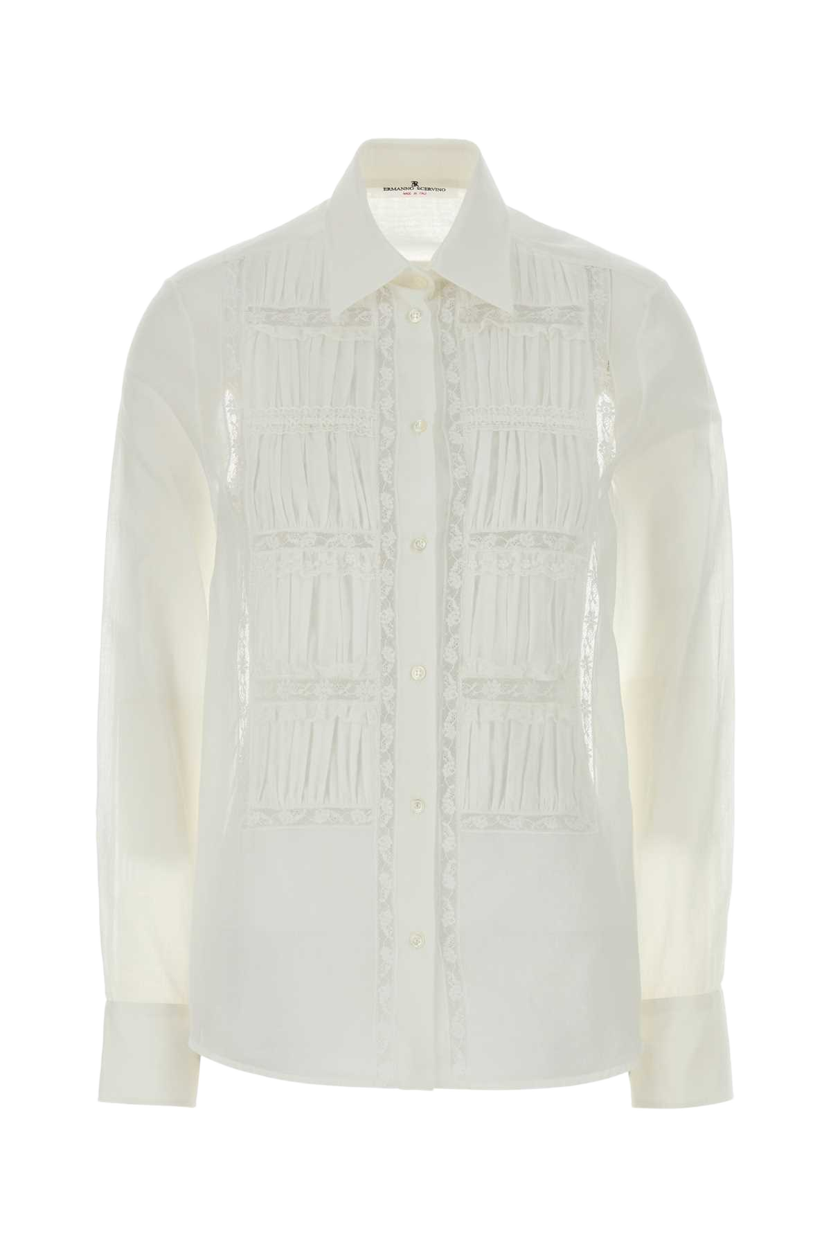 White Cotton Shirt Bianco Exterior: Camicie