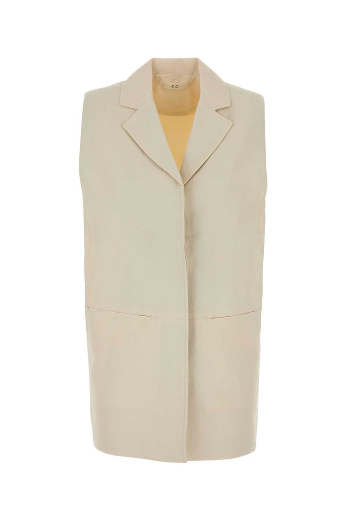 Ivory Viscose Blend Vest Pearl Giacche E Gilet