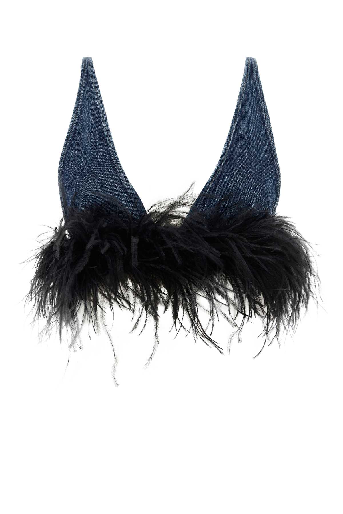 Denim Crop Top Blunero Exterior: Cotton Maglie