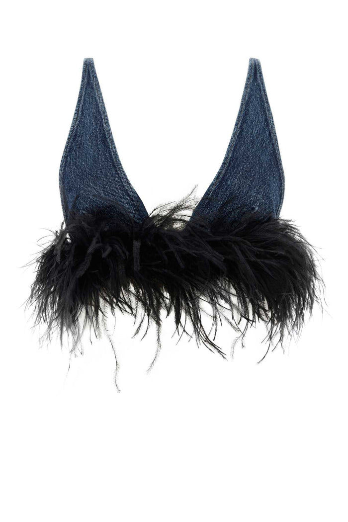 Denim Crop Top Blunero Exterior: Cotton Maglie