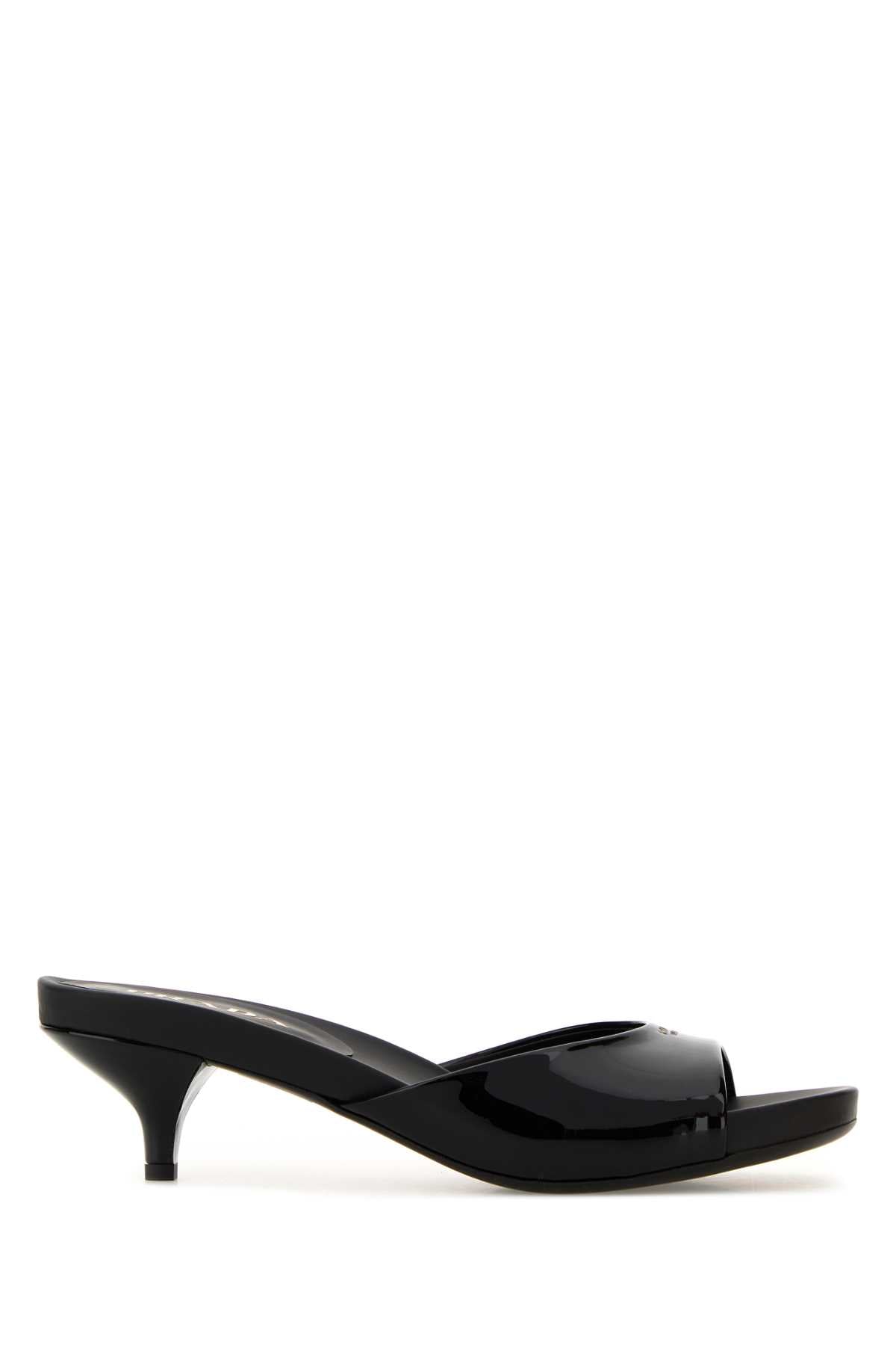 Black Leather Mules Nero Sandali