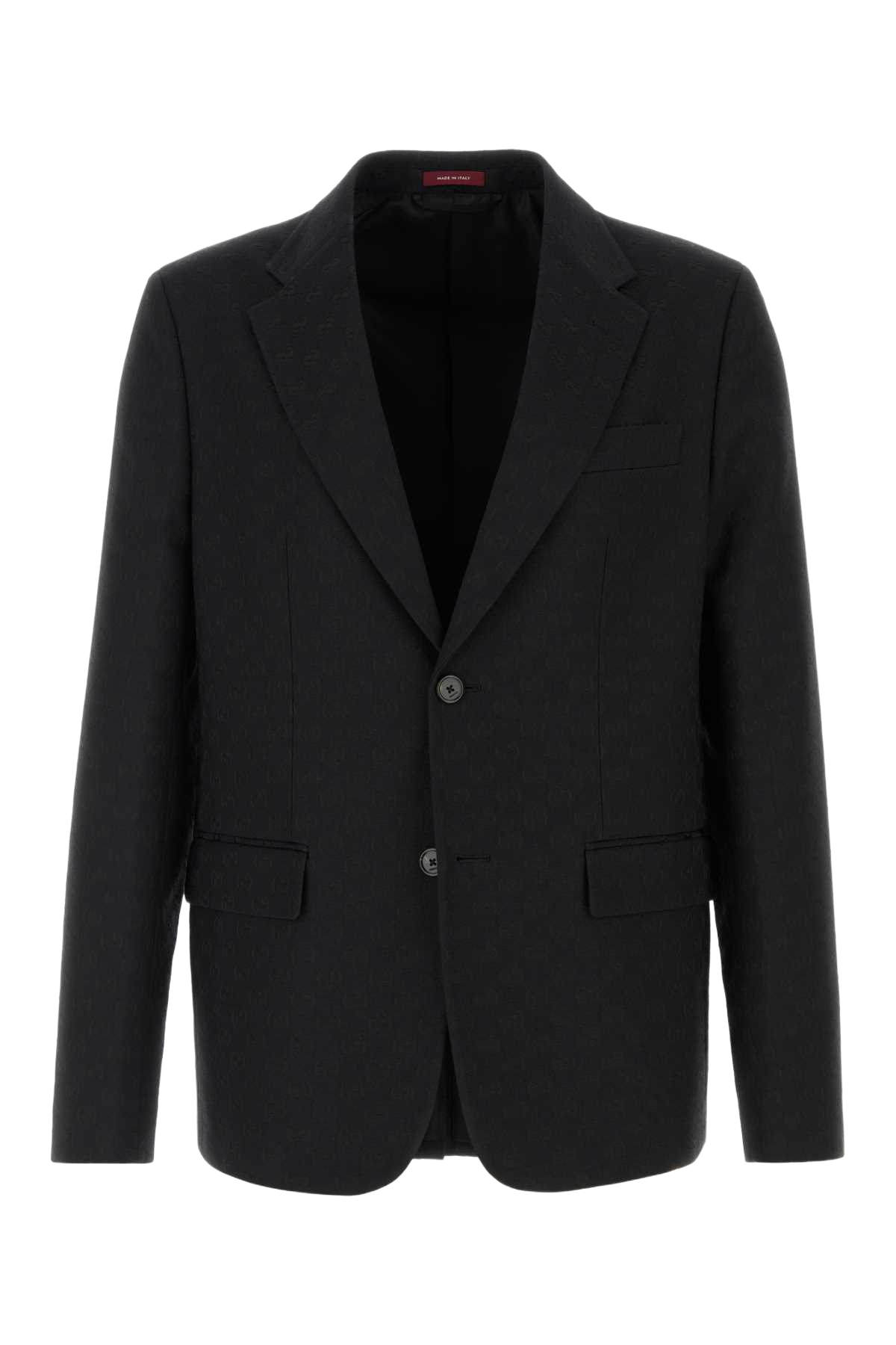 Black Cotton Blend Blazer Blackblackblack T Polyester Giacche E Gilet