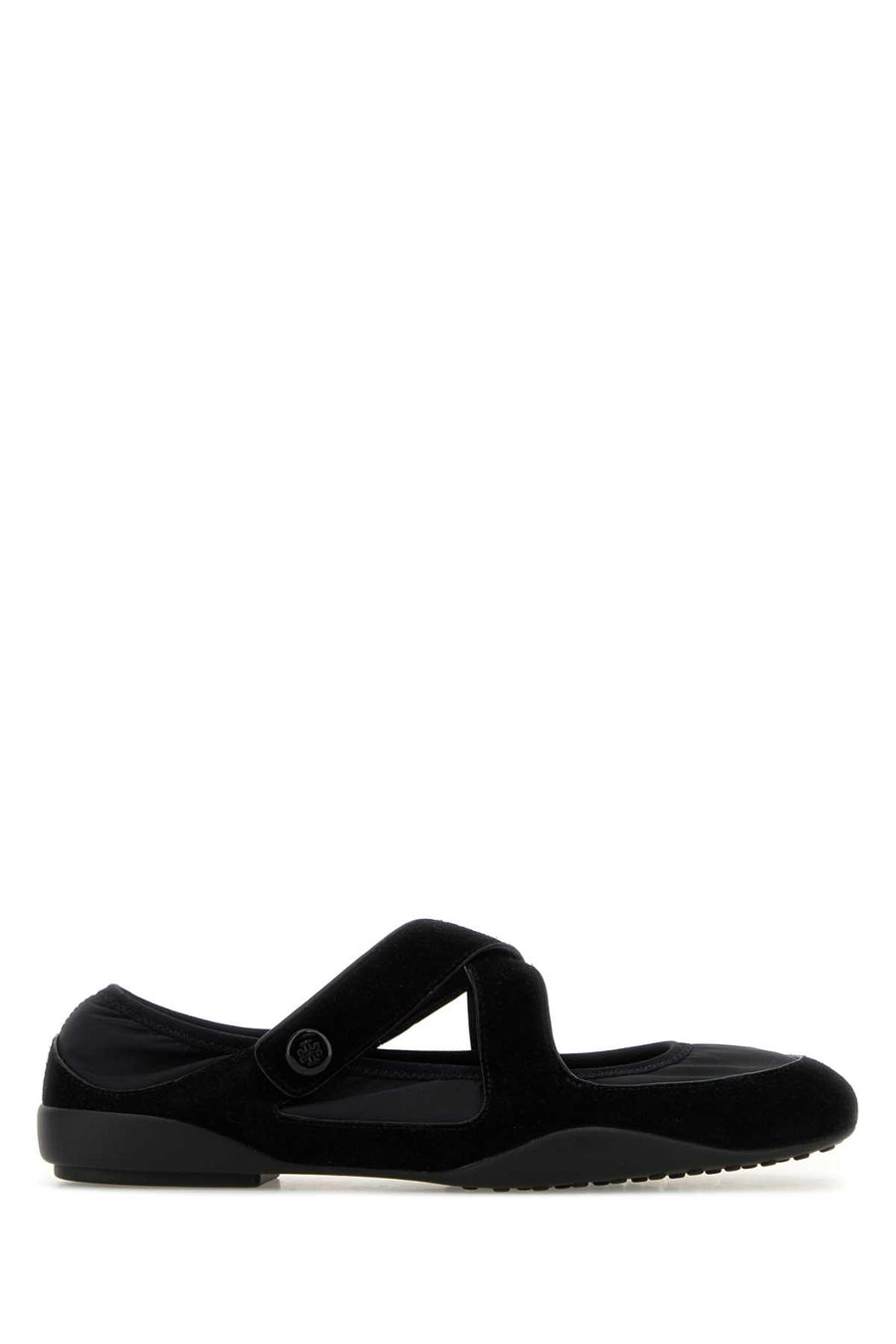 Tory Burch Romy Upper: 56% Bovine Suede ballerina flat in black