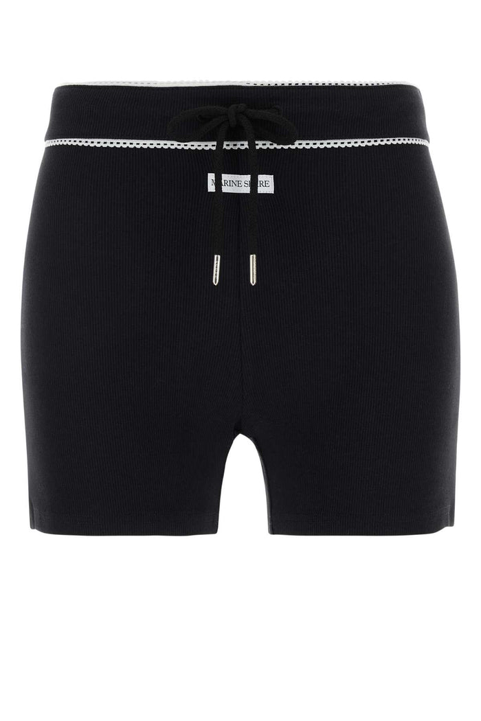 Black Stretch Cotton Shorts Bk99black Exterior: Elastane