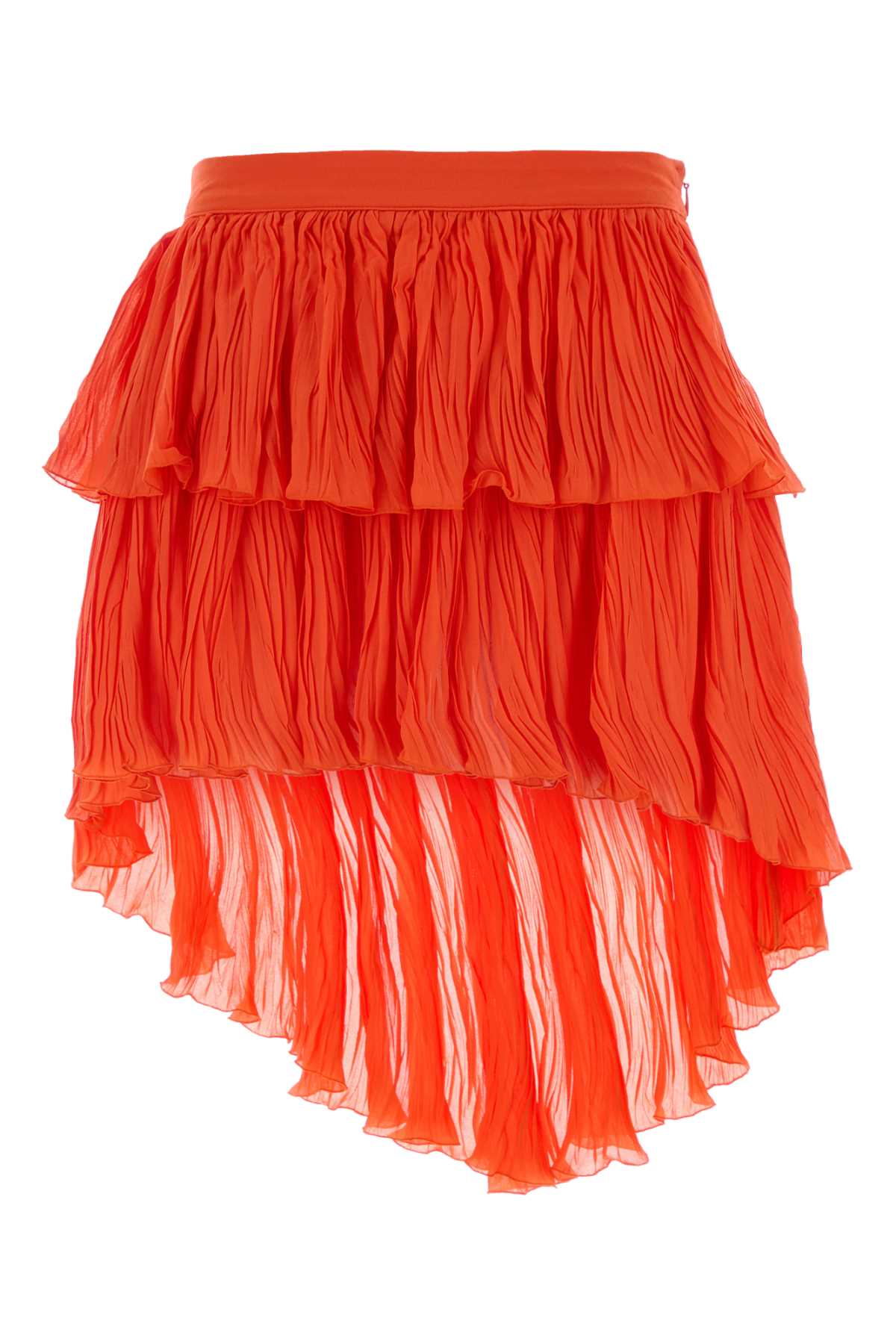 Coral Crepe Mini Skirt Orange Exterior: Viscose Gonne