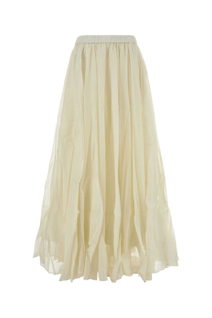 Ivory Cotton Blend Skirt Pearl Gonne