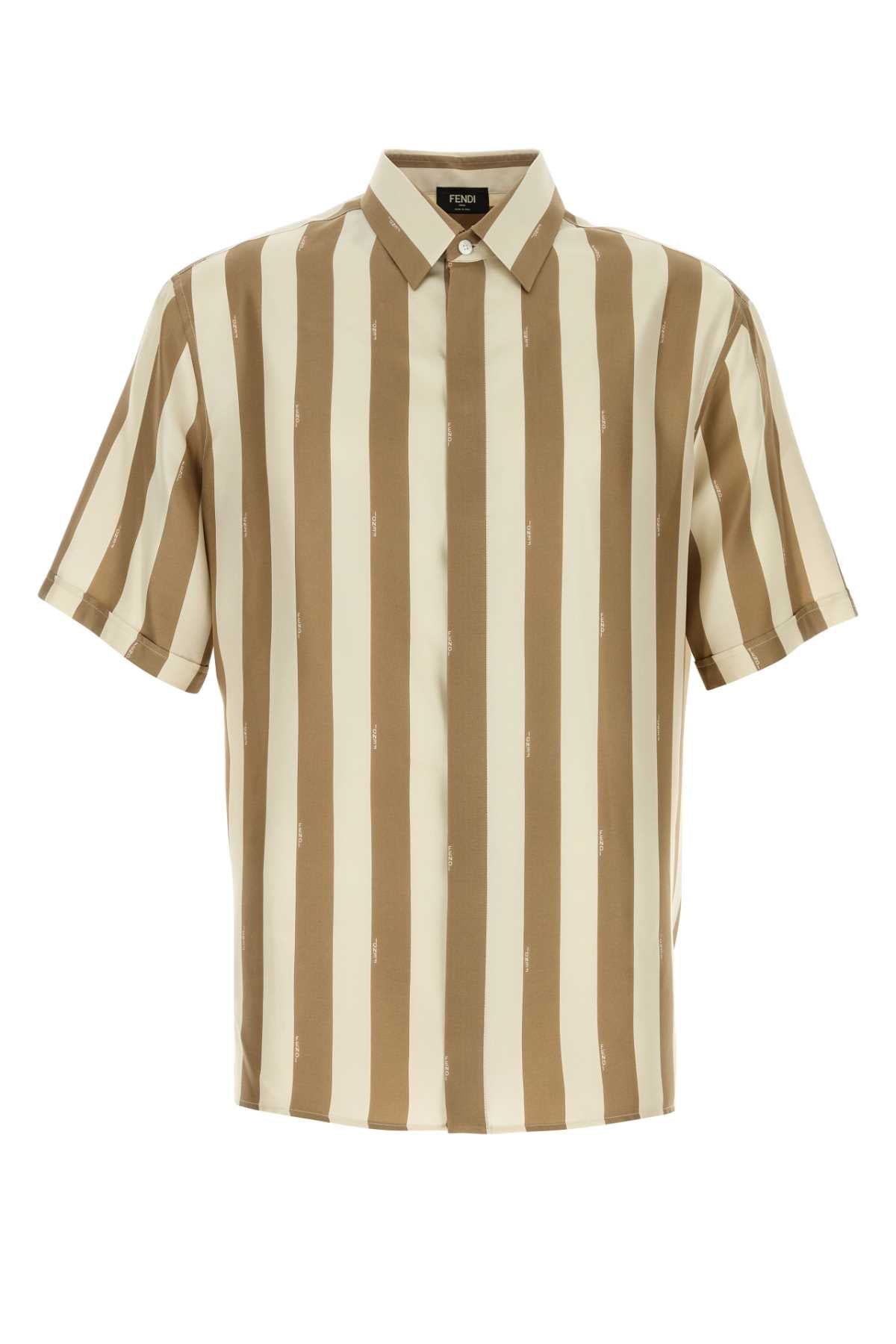 Printed Silk Shirt Chantilly/nocciola Exterior: Camicie