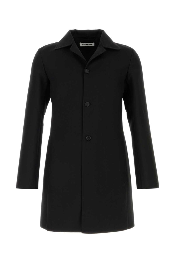 Jil Sander 97% Virgin wool coat in black