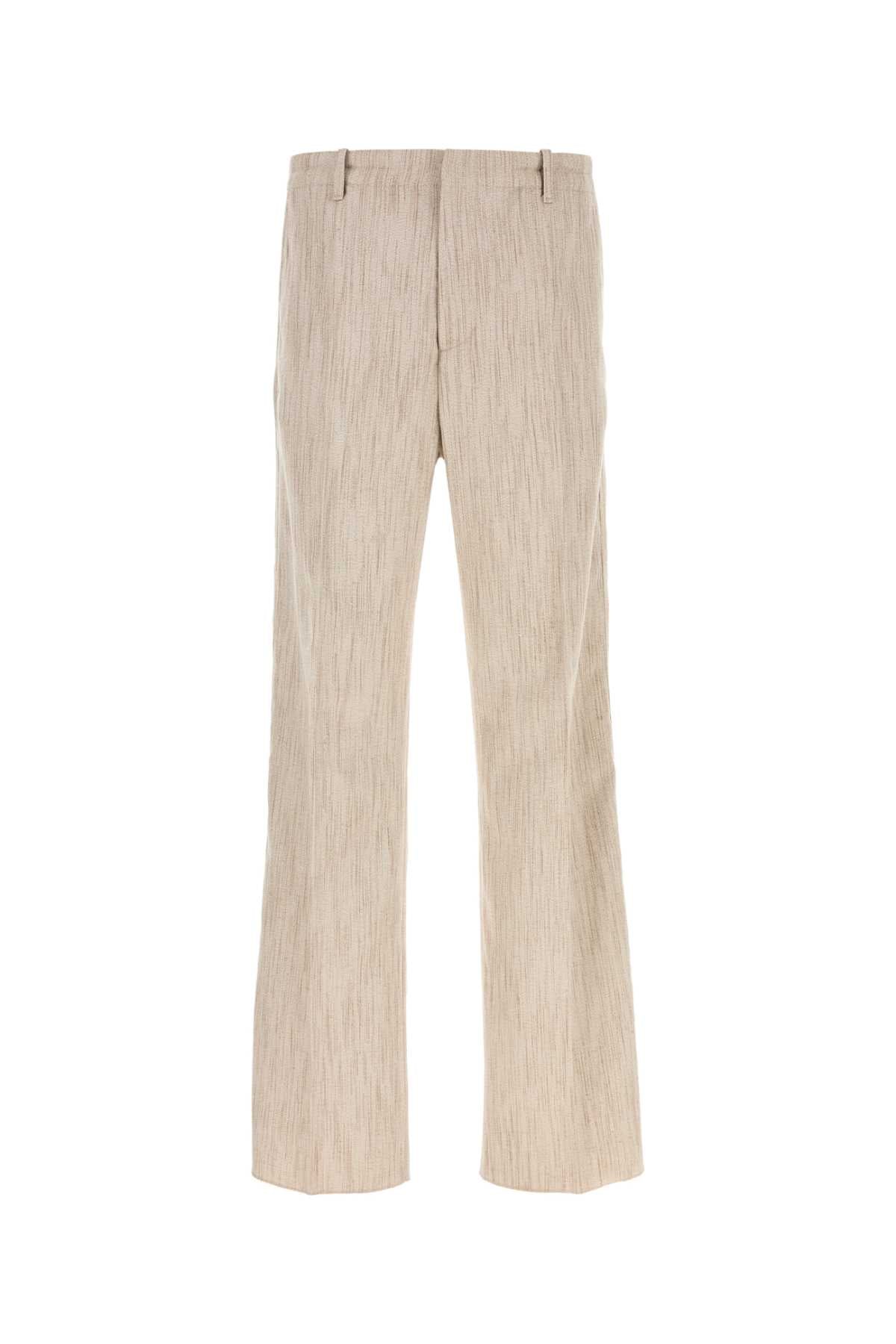 Melange Sand Viscose Blend Pant Greyputty Pantaloni