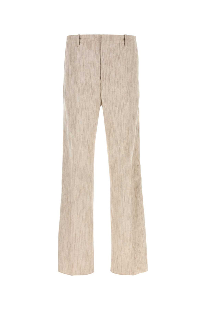 Melange Sand Viscose Blend Pant Greyputty Pantaloni