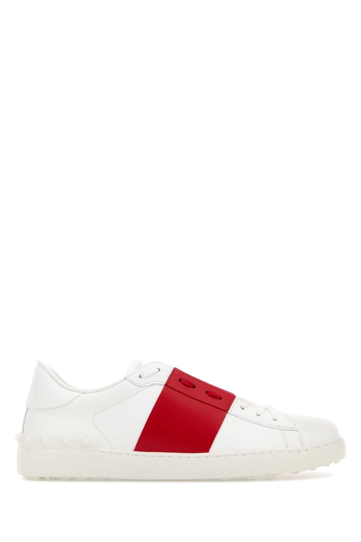 Biancocoralredbianco Calf Leather - Bos Taurus Sneaker
