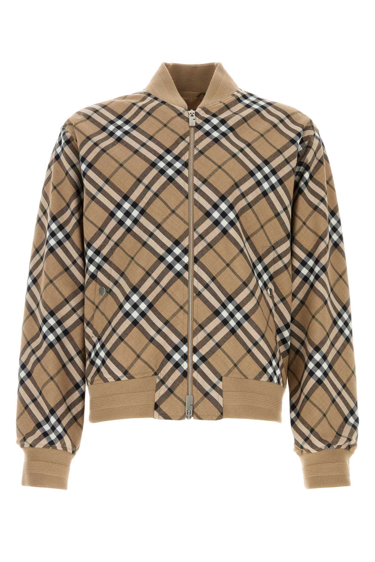 Embroidered Polyester Blend Bomber Jacket Lindenipcheck Giubbini