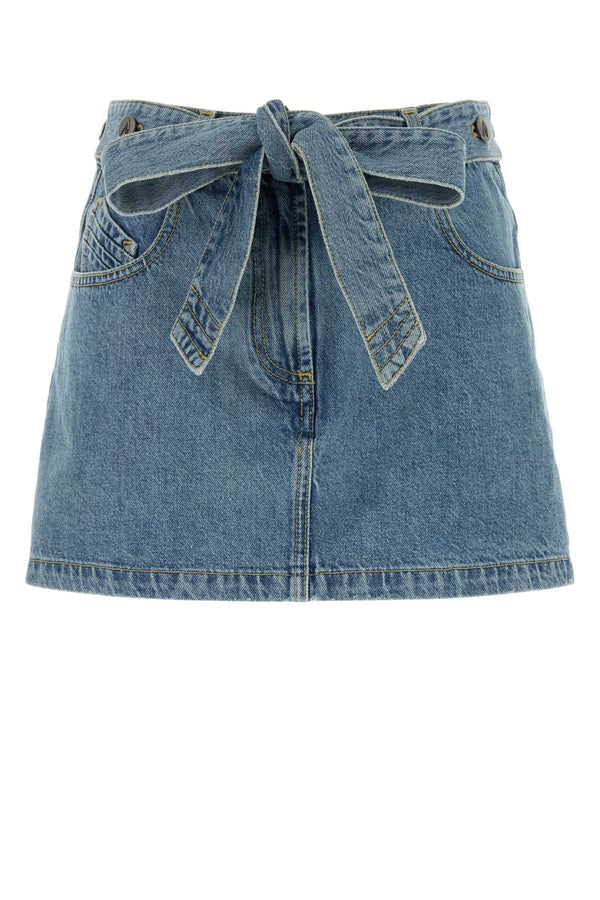The Attico Denim 100% Cotton skirt in blue