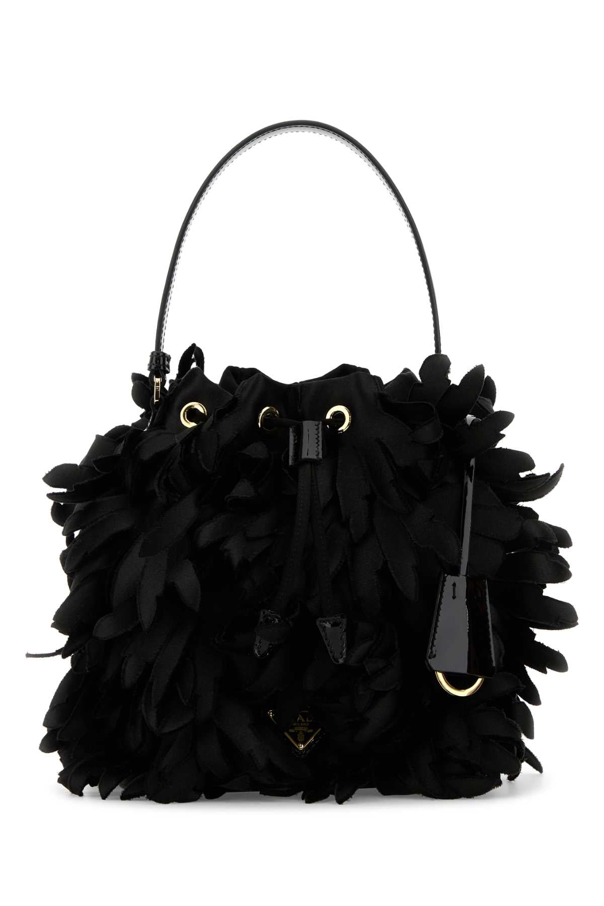 Embellished Satin Mini Bucket Bag Nero Se Vi-vitello Borse A Secchiello