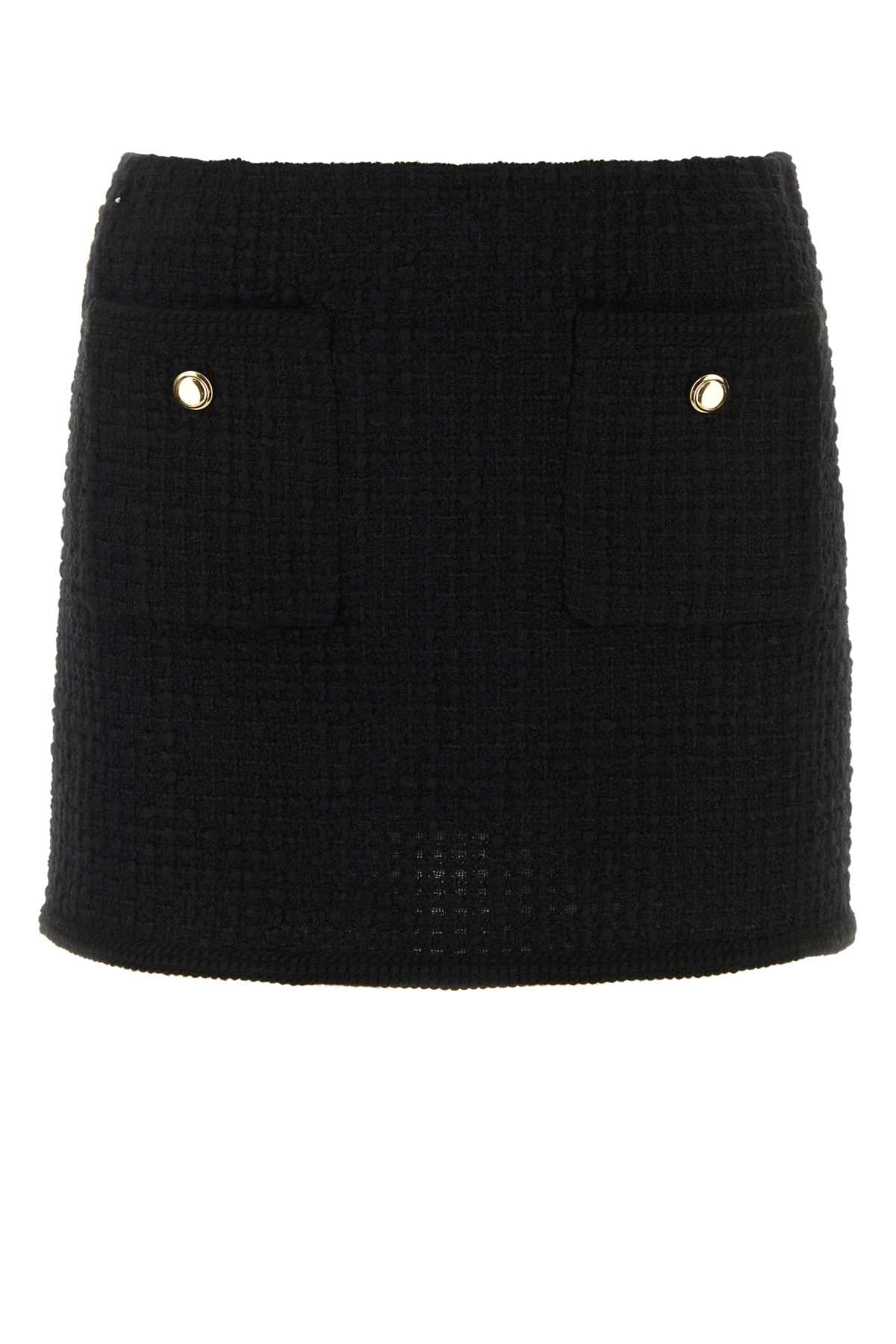 Black Boucle Mini Skirt Nero Pawv Gonne