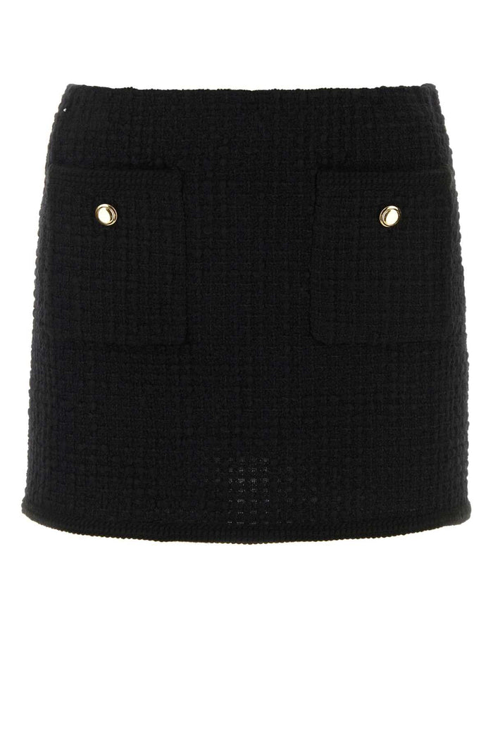 Black Boucle Mini Skirt Nero Pawv Gonne