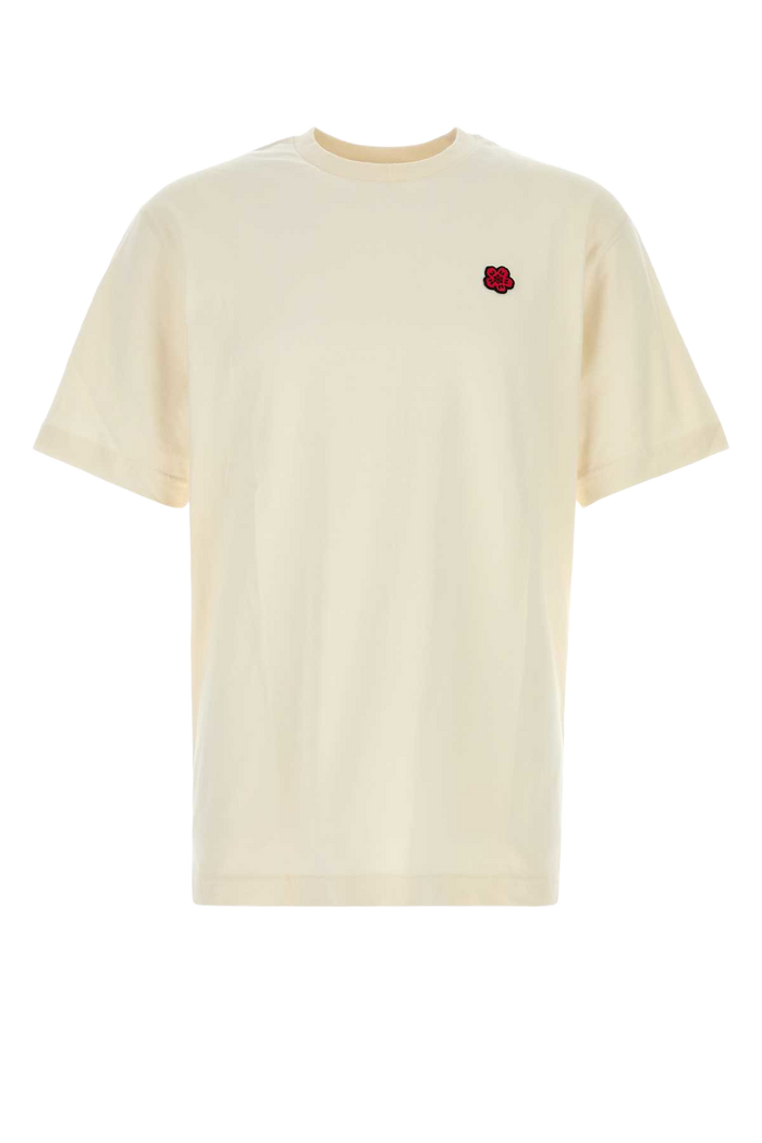 Cream Cotton T-Shirt Ecru Exterior