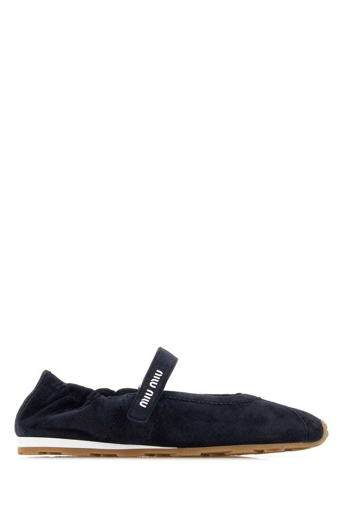 Midnight Blue Suede Ballerinas Bleu Ballerine