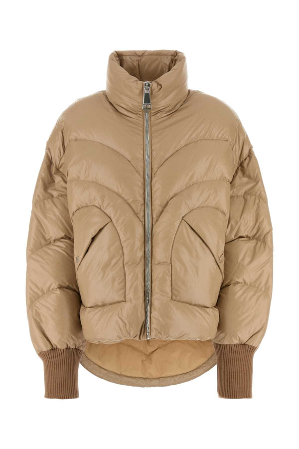 Khrisjoy Shiny Exterior: 100% Nylon down jacket in beige