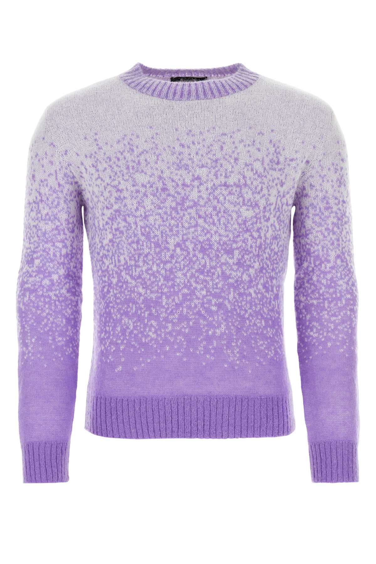 Two-Tone Nylon Blend Sweater Dahlia Purple Exterior: Mohair Wool Maglieria