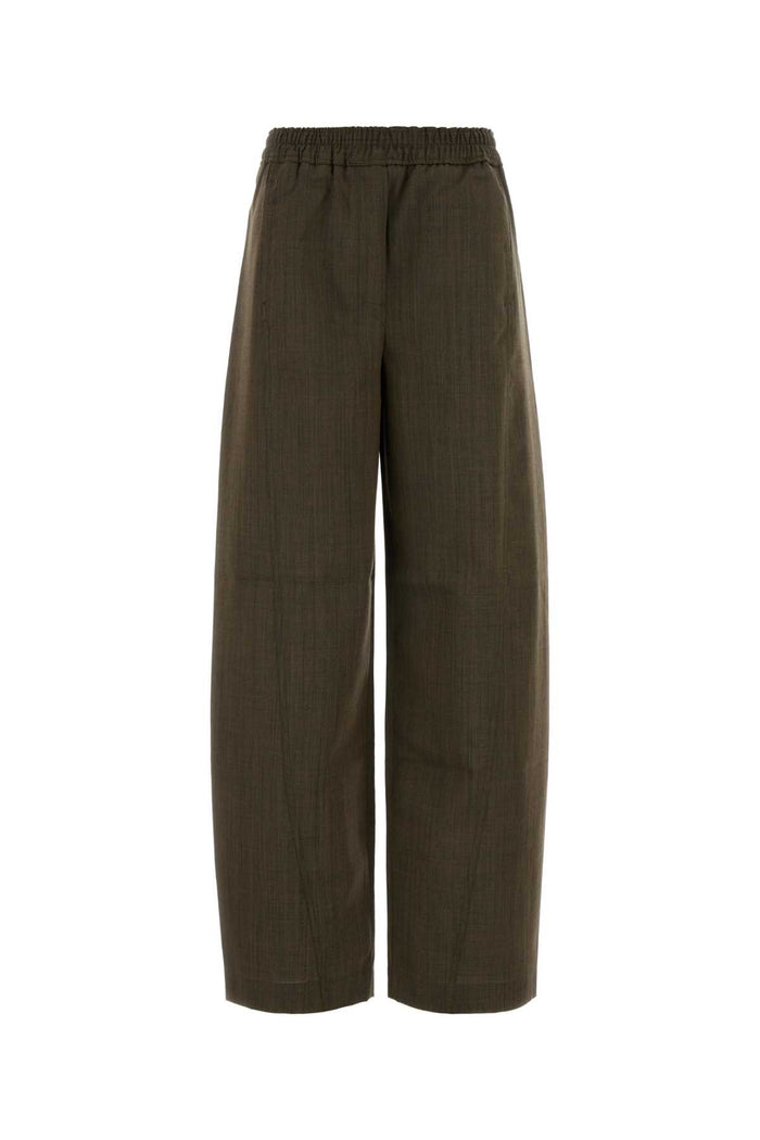 Mud Wool Wide-Leg Pant Canteen Exterior: Pantaloni
