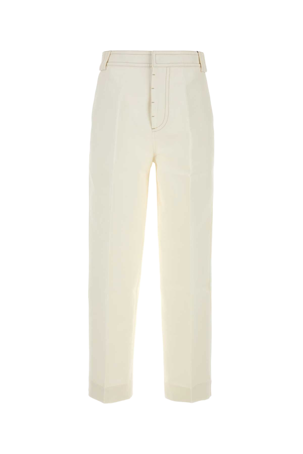 White Cotton Baggy Pant Blanccreme Exterior: Pantaloni