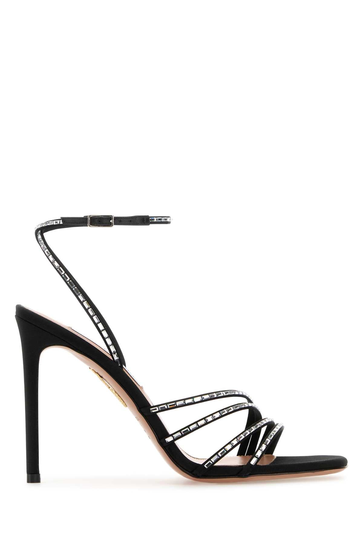 Embellished Fabric Mistica Sandals Black Sandali