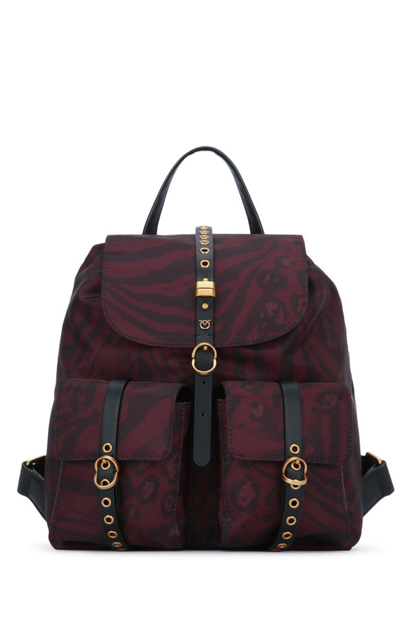 Pinko Classic Nylon backpack in burgundy