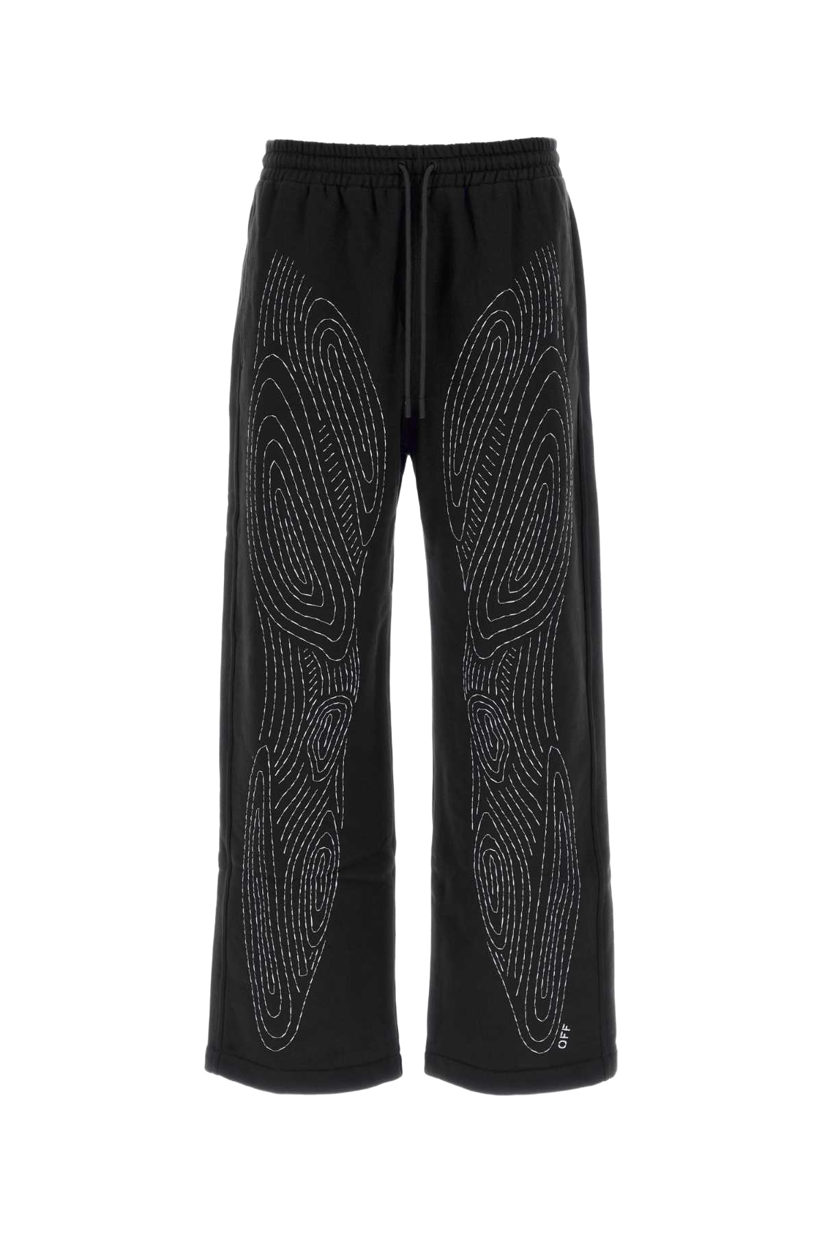 Black Cotton Joggers Blkwht Exterior: Pantaloni