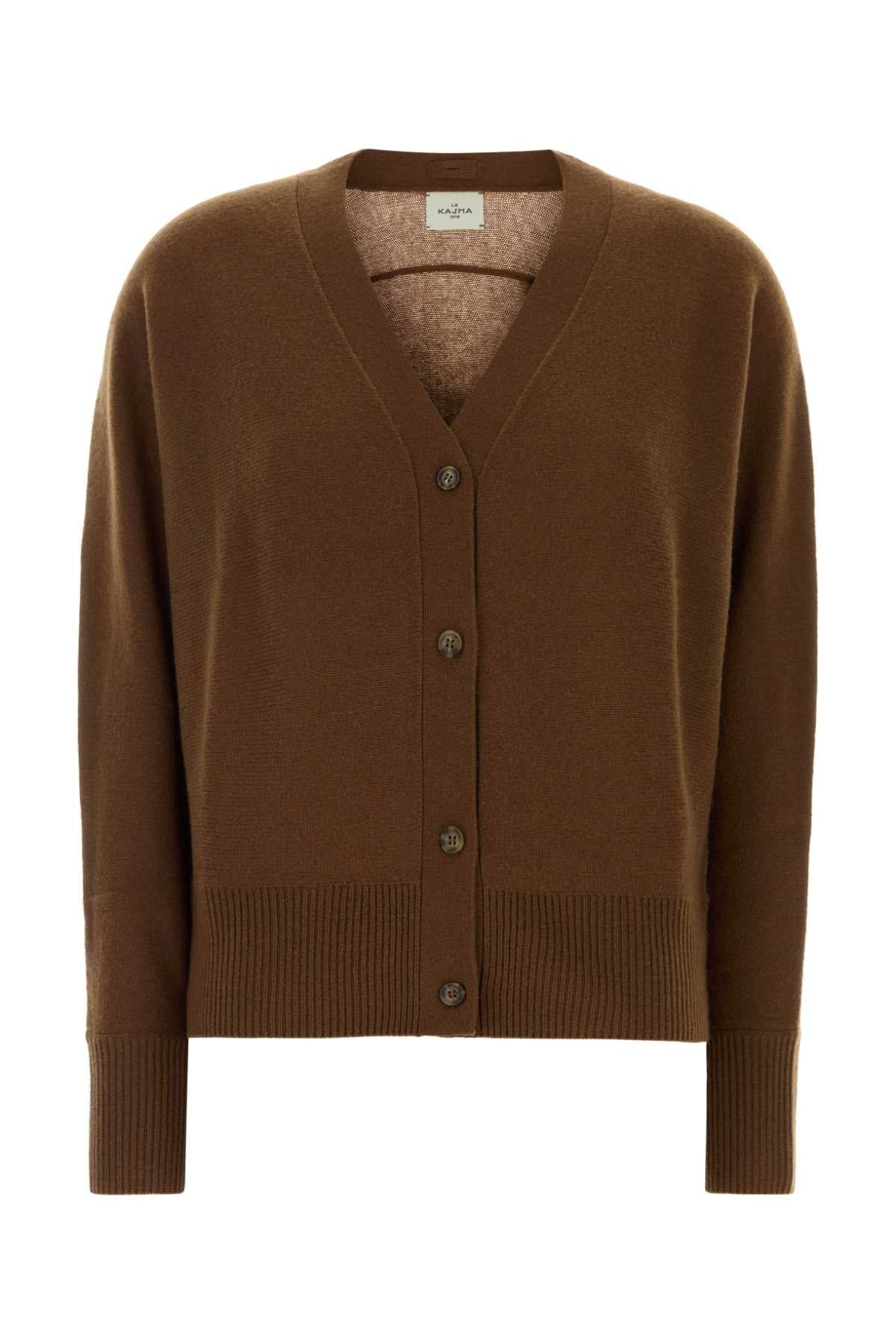 Brown Cotton Lyss Cardigan Cinnamon Exterior: Organic Maglieria