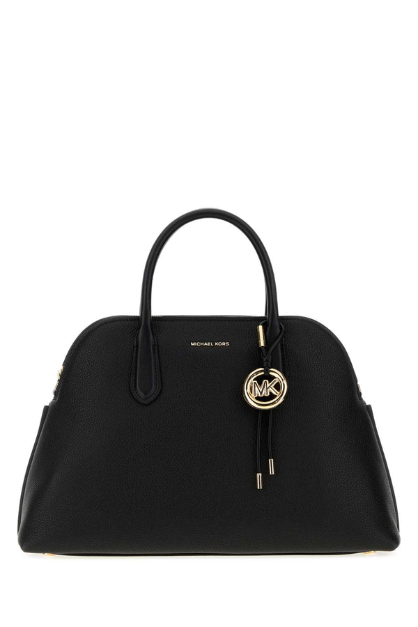 Michael By Michael Kors Dome Exterior: 100% Leather; Lining: 100% Fabric; Finishing: Golden metal shoulder bag in black
